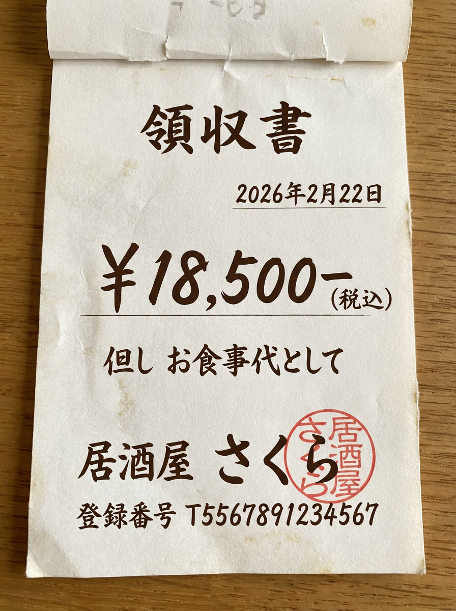 居酒屋領収書
